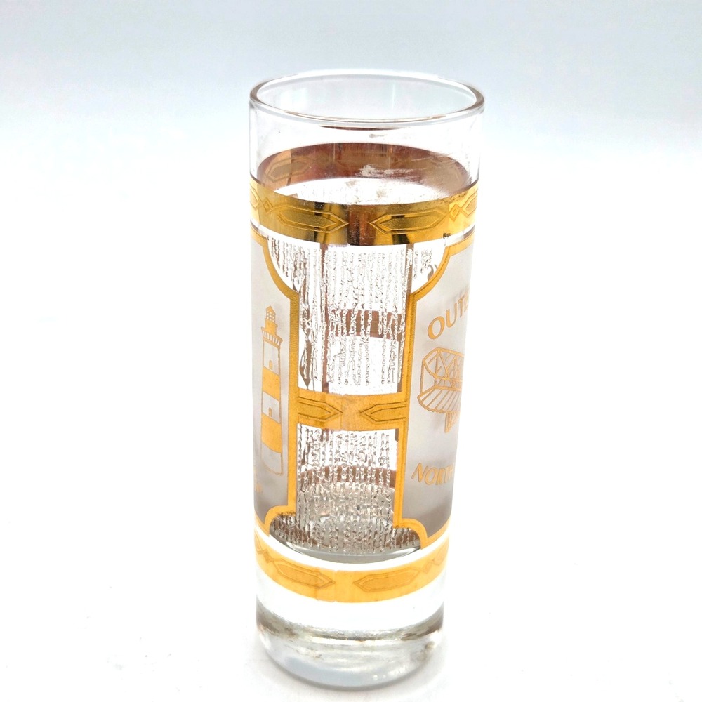 TALL Culver Clear Shot Glass Outter Banks Wright Brothers National Memorial 22K - Picture 4 of 6